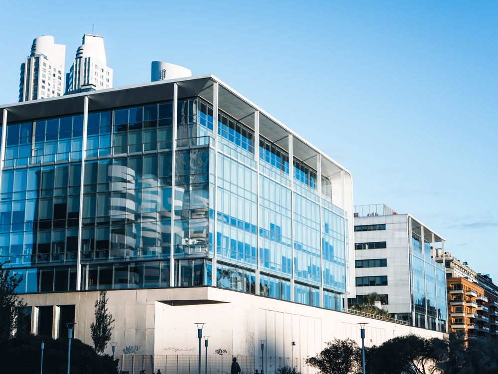 Modern glass office building